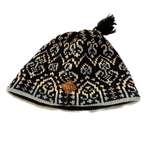 Merkley Beanie Toque Wool Knit Ski Hat Tassel Nordic Blue Made in Canada Vintage - Picture 2 of 10